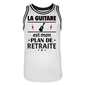 Guitare plan de retraite fête des pères retraite - Maillot de basket Homme - blanc/noir - Devant - AI Model Male 185 dark (185cm)