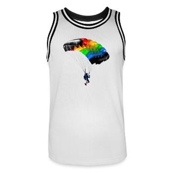 parachute - Men's Basketball Jersey - white/black - Front - AI Model Male 185 dark (185cm)