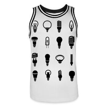 Light bulb - Men's Basketball Jersey - white/black - Front - AI Model Male 185 dark (185cm)