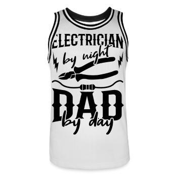 Electrician Dad - Men's Basketball Jersey - white/black - Front - AI Model Male 185 dark (185cm)