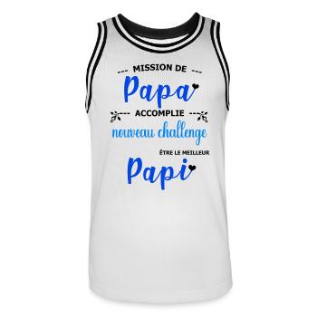 Mission de papa accomplie nouveau challenge être  - Maillot de basket Homme - blanc/noir - Devant - AI Model Male 185 dark (185cm)
