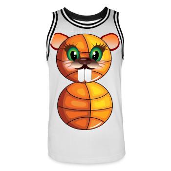 8e anniversaire - Basketball Beaver - EIGHT - Maillot de basket Homme - blanc/noir - Devant - AI Model Male 185 dark (185cm)