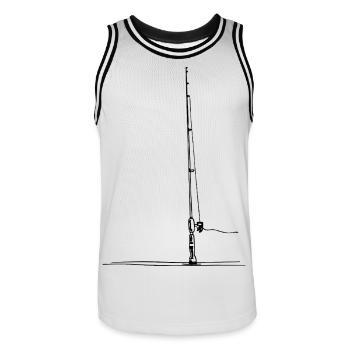Canne à pêche - Maillot de basket Homme - blanc/noir - Devant - AI Model Male 185 dark (185cm)