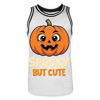 Cute but scary – Pumpkin Halloween Kawaii - Men's Basketball Jersey - white/black - Front - AI Model Male 185 dark (185cm)