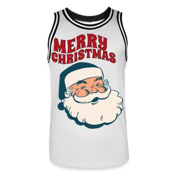 Merry Christmas Santa Design - Männer Basketball-Trikot - Weiß/Schwarz - Vorne - AI Model Male 185 dark (185cm)
