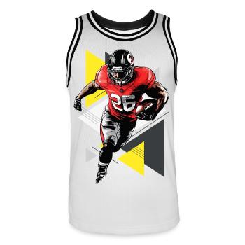 Joueur de football américain USA Amérique Sports Rétro - Maillot de basket Homme - blanc/noir - Devant - AI Model Male 185 dark (185cm)