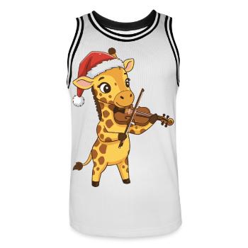 Tourfe de Noël Animal jouant du violon - Maillot de basket Homme - blanc/noir - Devant - AI Model Male 185 dark (185cm)