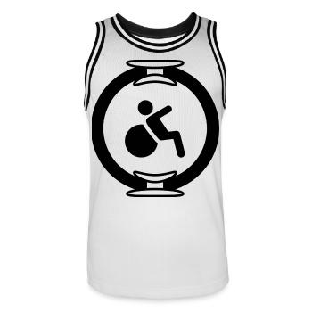 Pilates  - Maillot de basket Homme - blanc/noir - Devant - AI Model Male 185 dark (185cm)