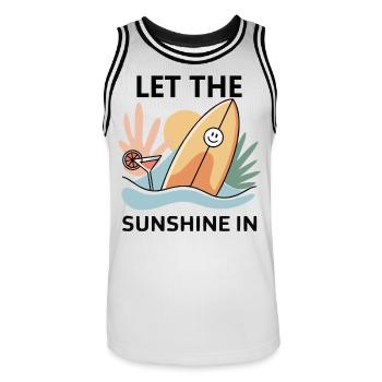 Let the Sunshine In – T-shirt d’été style rétro - Maillot de basket Homme - blanc/noir - Devant - AI Model Male 185 dark (185cm)