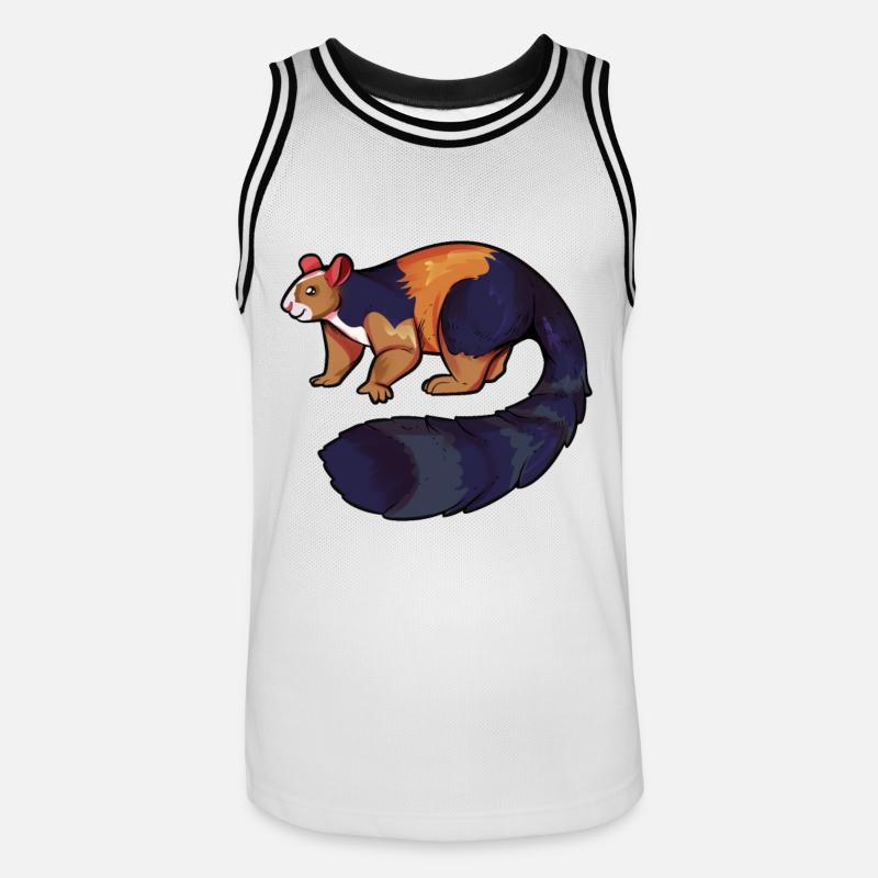 Dessin d’un écureuil géant - Maillot de basket Homme - blanc/noir
