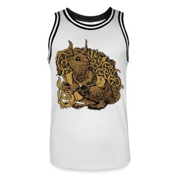 Drawing of the Ratatöskr - Men's Basketball Jersey - white/black - Front - AI Model Male 185 dark (185cm)