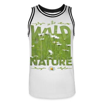 Nature sauvage - Maillot de basket Homme - blanc/noir - Devant - AI Model Male 185 dark (185cm)
