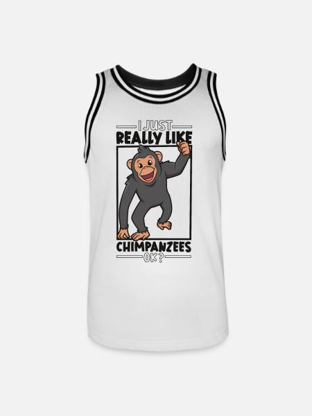 I love chimpanzees - chimpanzee - Men's Basketball Jersey - white/black