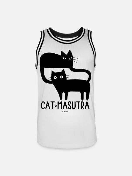 Katze Masutra! - Männer Basketball-Trikot - Weiß/Schwarz