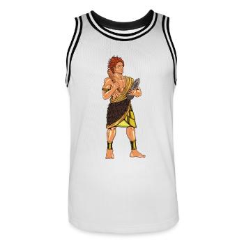 Dieu de la mythologie celtique - Ogma - Maillot de basket Homme - blanc/noir - Devant - AI Model Male 185 dark (185cm)