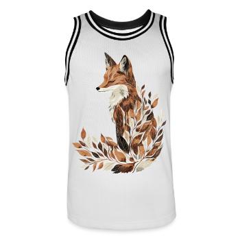 Fox, Autumn, Leaves, Foliage - Men's Basketball Jersey - white/black - Front - AI Model Male 185 dark (185cm)