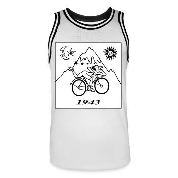 Albert Hofmann LSD 1943 Black & White - Men's Basketball Jersey - white/black - Front - AI Model Male 185 dark (185cm)
