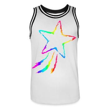 Étoile filante - Maillot de basket Homme - blanc/noir - Devant - AI Model Male 185 dark (185cm)