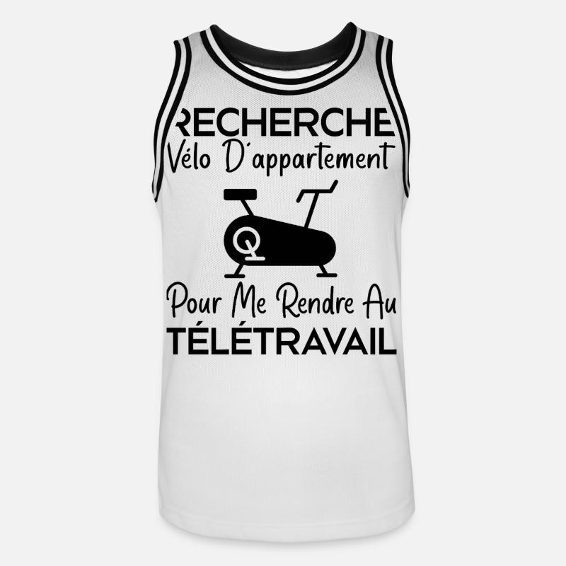 Telearbeit, Arbeitshumor, Bürohumor - Männer Basketball-Trikot - Weiß/Schwarz