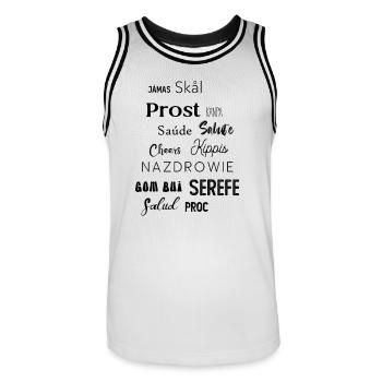 Cheers Prost Salute - Männer Basketball-Trikot - Weiß/Schwarz - Vorne - AI Model Male 185 dark (185cm)