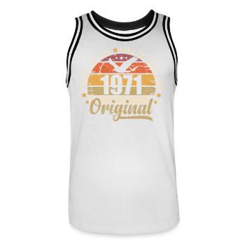 1971 Cadeau d'anniversaire 1971 Original 1971 - Maillot de basket Homme - blanc/noir - Devant - AI Model Male 185 dark (185cm)