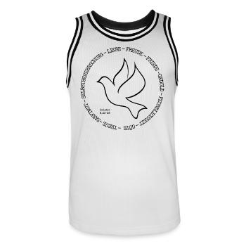 Früchte des Geistes. Galater 5, 22-23 - Männer Basketball-Trikot - Weiß/Schwarz - Vorne - AI Model Male 185 dark (185cm)