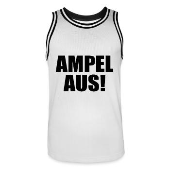Ampel aus - Männer Basketball-Trikot - Weiß/Schwarz - Vorne - AI Model Male 185 dark (185cm)