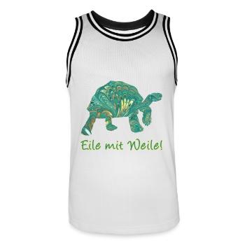 Turtle E 71 - Men's Basketball Jersey - white/black - Front - AI Model Male 185 dark (185cm)