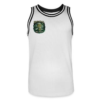Cosmo-Kumpel im Weltraumanzug - Männer Basketball-Trikot - Weiß/Schwarz - Vorne - AI Model Male 185 dark (185cm)