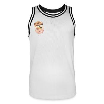 Grüßli Müsli!  - Männer Basketball-Trikot - Weiß/Schwarz - Vorne - AI Model Male 185 dark (185cm)