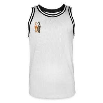Cat_Lovers_ - Maillot de basket Homme - blanc/noir - Devant - AI Model Male 185 dark (185cm)