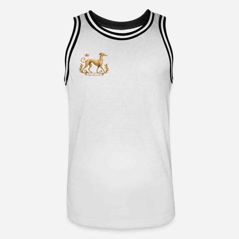 Libérez le Galgo - Broderie n°01 - Maillot de basket Homme - blanc/noir