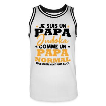 Je suis un papa judoka - Maillot de basket Homme - blanc/noir - Devant - AI Model Male 185 dark (185cm)
