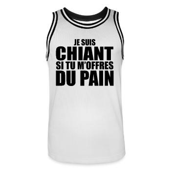 Man Who Adores: Bread. Funny Design Humor - Men's Basketball Jersey - white/black - Front - AI Model Male 185 dark (185cm)