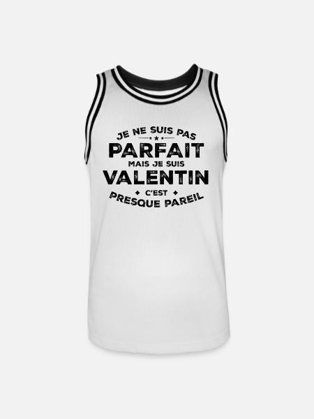 Valentin Et navn, en holdning Humor Valentine - Herre basketball-trikot - hvid/sort