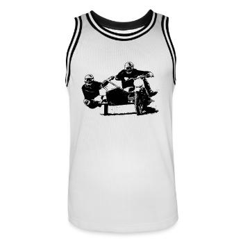 Sidecar Moto Cross - Männer Basketball-Trikot - Weiß/Schwarz - Vorne - AI Model Male 185 dark (185cm)