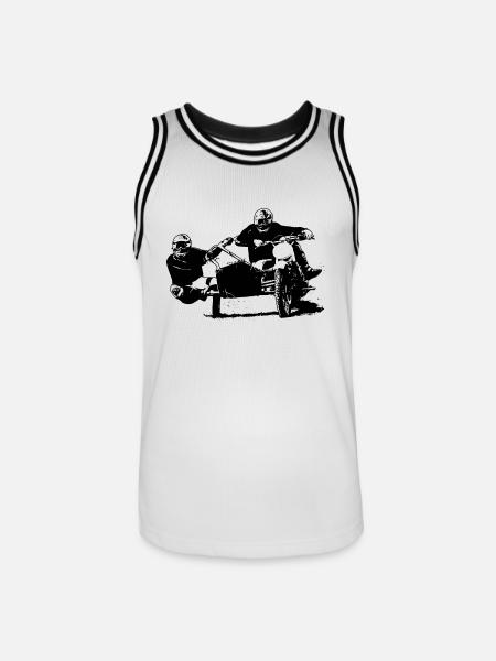Sidecar Moto Cross - Männer Basketball-Trikot - Weiß/Schwarz