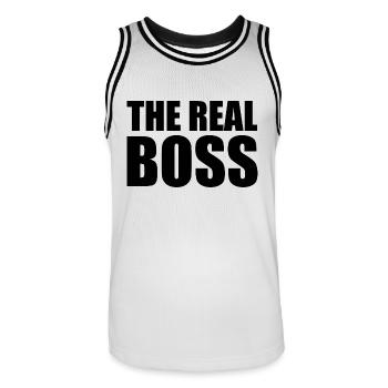 The real boss - Maillot de basket Homme - blanc/noir - Devant - AI Model Male 185 dark (185cm)