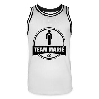 Team marié EVG,enterrement de vie de garçon - Maillot de basket Homme - blanc/noir - Devant - AI Model Male 185 dark (185cm)