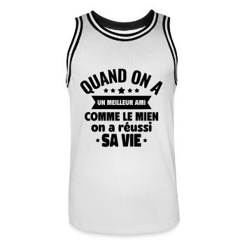 Un meilleur ami comme le mien - Maillot de basket Homme - blanc/noir - Devant - AI Model Male 185 dark (185cm)