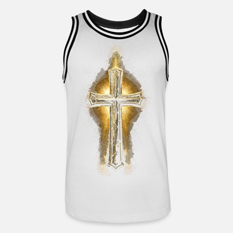 Aumônier, clerc, pasteur - Maillot de basket Homme - blanc/noir