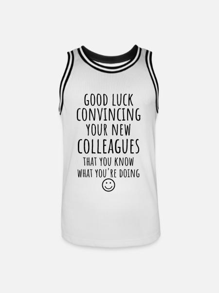 Abschiedsgeschenk für Kollegen, Abschiedsgeschenke - Männer Basketball-Trikot - Weiß/Schwarz
