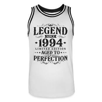 Légende depuis 1994 Vintage Born Anniversaire - Maillot de basket Homme - blanc/noir - Devant - AI Model Male 185 dark (185cm)