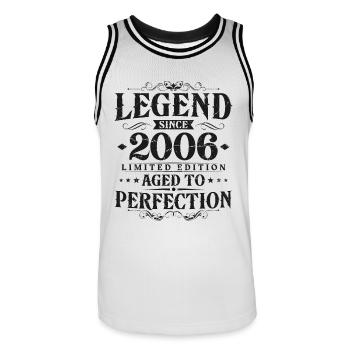 Légende depuis 2006 Vintage Born Anniversaire - Maillot de basket Homme - blanc/noir - Devant - AI Model Male 185 dark (185cm)