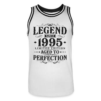 Légende depuis 1995 Vintage Né Anniversaire - Maillot de basket Homme - blanc/noir - Devant - AI Model Male 185 dark (185cm)