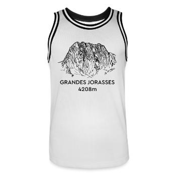 Grandes Jorasses, Hochgebirge, Mont-Blanc, Berg - Männer Basketball-Trikot - Weiß/Schwarz - Vorne - AI Model Male 185 dark (185cm)
