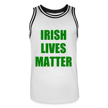 irish lives matter - Maillot de basket Homme - blanc/noir - Devant - AI Model Male 185 dark (185cm)