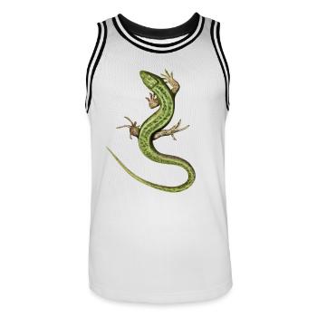 Lizard - Men's Basketball Jersey - white/black - Front - AI Model Male 185 dark (185cm)