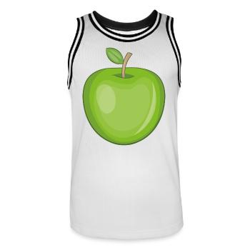 Funny sticker of an apple - Men's Basketball Jersey - white/black - Front - AI Model Male 185 dark (185cm)