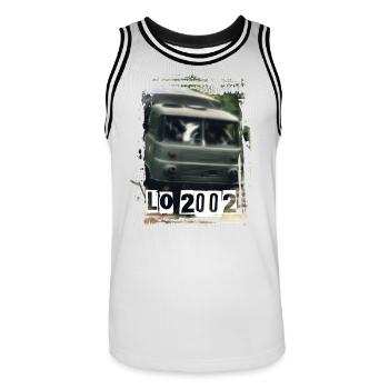 Robur LO 2002 GDR - Men's Basketball Jersey - white/black - Front - AI Model Male 185 dark (185cm)